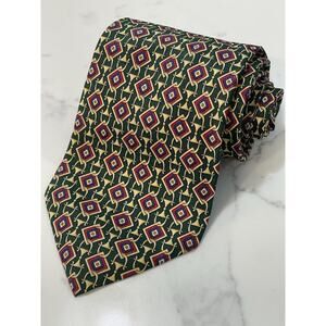 Vintage FENDI 100% Silk Cravatte Tie Horseshoe 59.5 x 4 Italy Luxury
